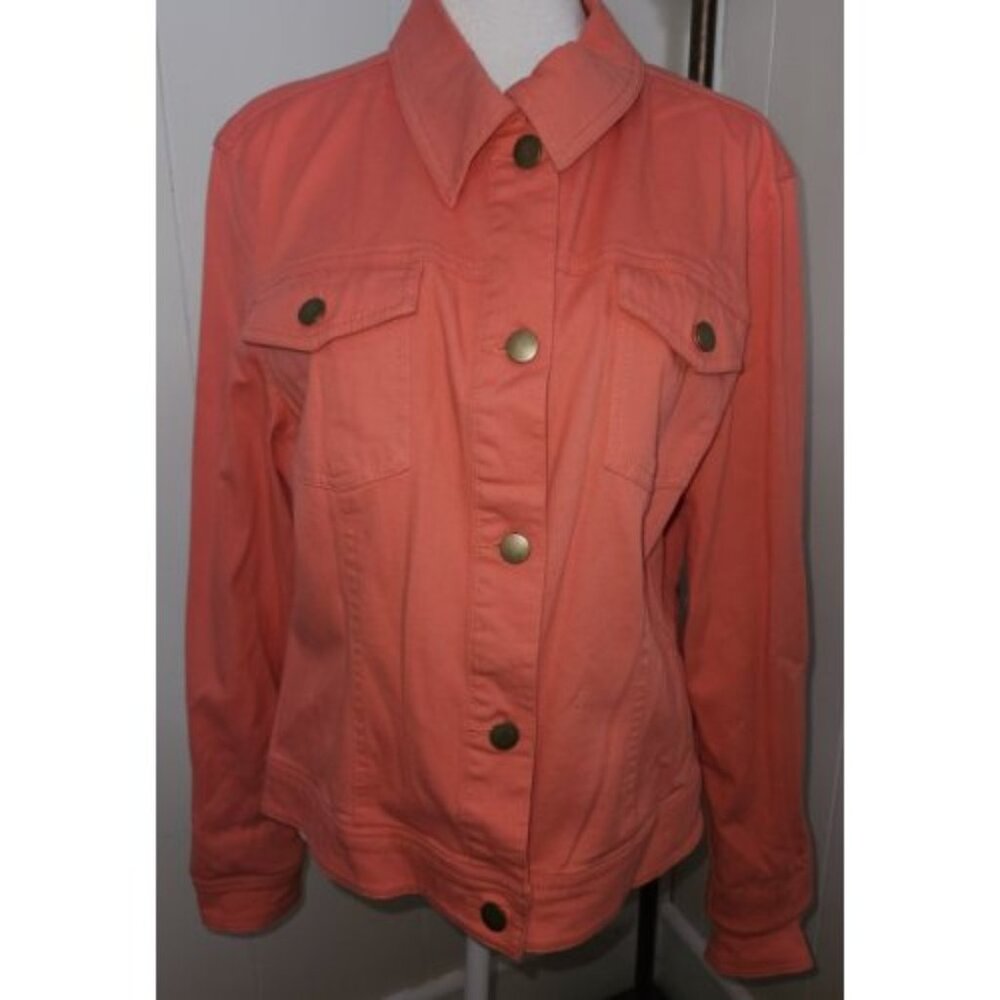 * METRO BLUES Coral Button Front Denim Jacket Ladies Size 14